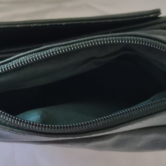 Leather Messenger Crossbody Shoulder Handbag Satchel Dark Green - Picture 8 of 15